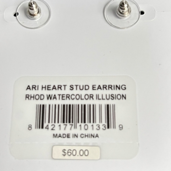 🔹️Kendra Scott🔹️ Ari  rhodium plated mother of Pearl Heart Stud Earrings - Picture 4 of 5